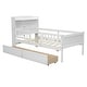 preview thumbnail 4 of 25, Multifunctional Platform Bed with LED Light and Storage Headboard, Twin Size Wooden Bed Frame with 2 Drawers and Guardrail