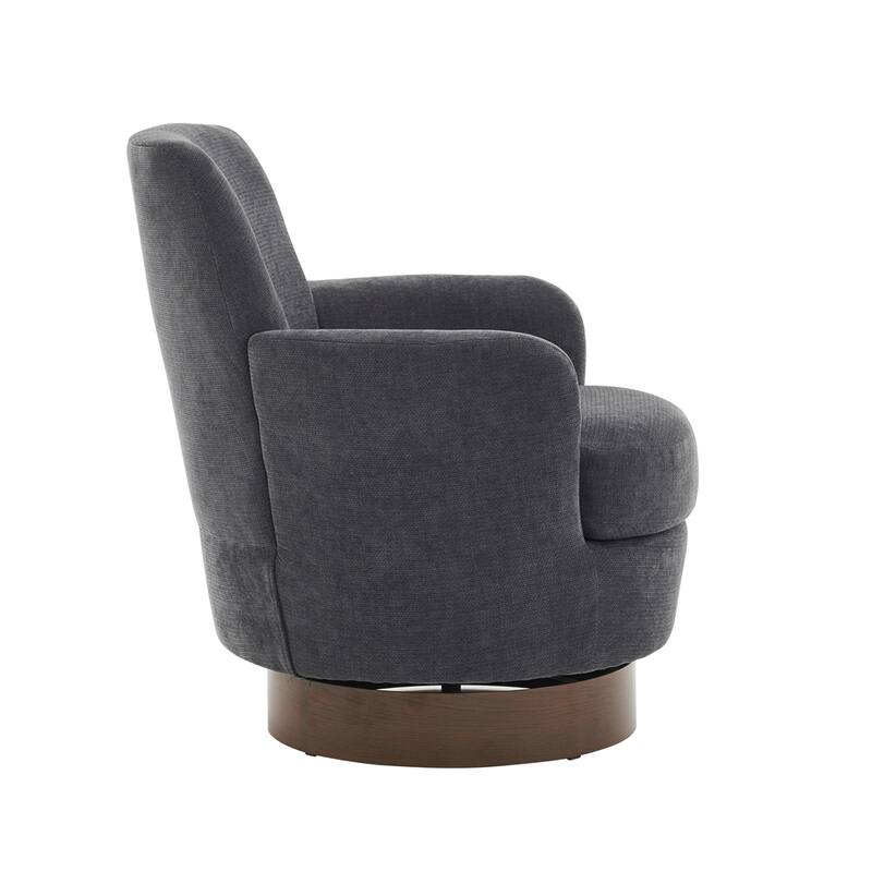 Swivel Round Accent Chairs Armchair with Stainless Steel Base