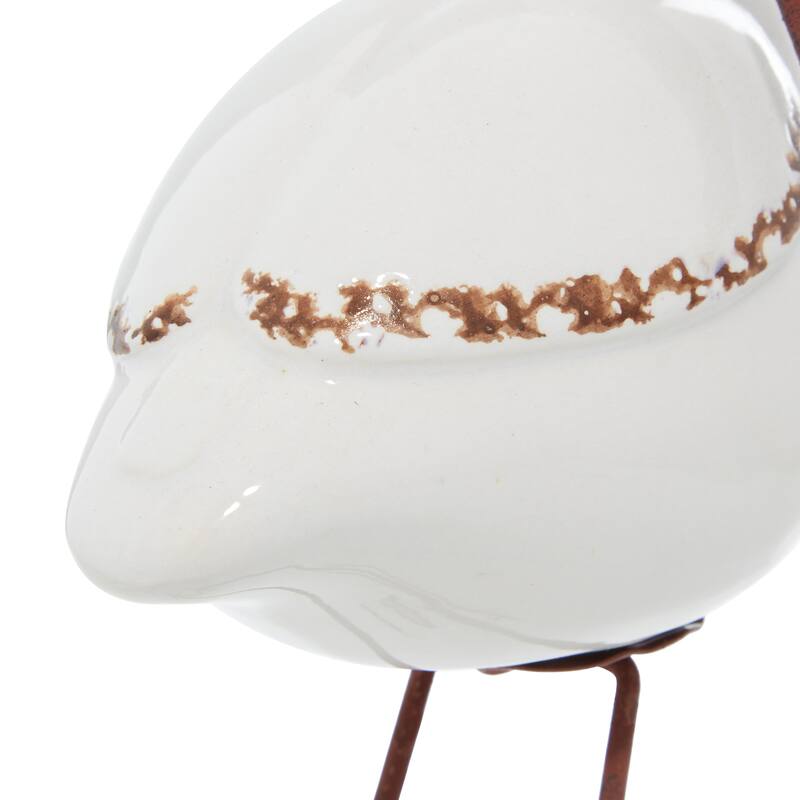 White Ceramic Bird Decorative Sculpture (Set of 3)