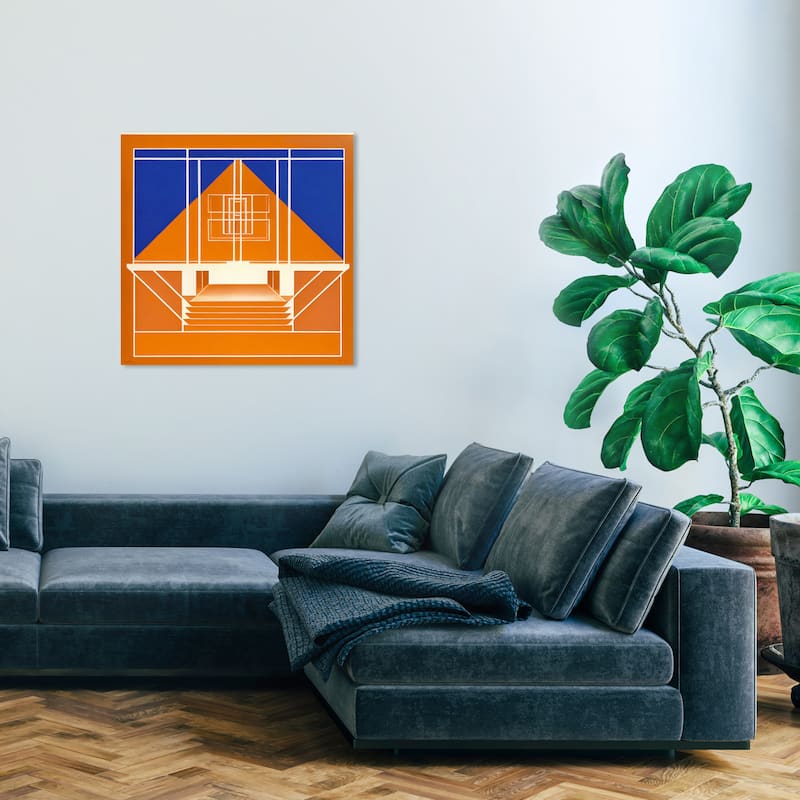 Wynwood Studio Canvas Abstract Minimalist Lines Orange and Modern & Contemporary Wall Art Canvas Print - 30 x 30