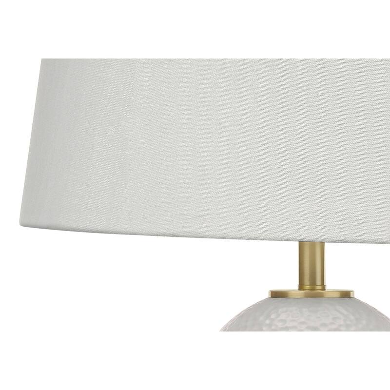 Lighting, 26"h, Table Lamp, White Ceramic, Ivory / Cream Shade, Transitional