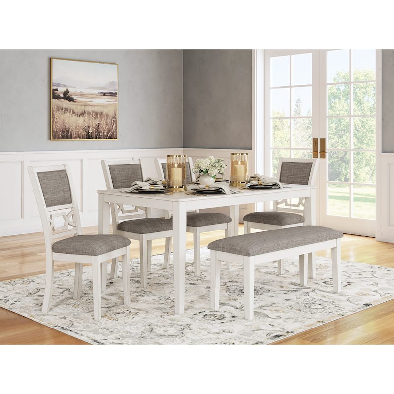 Signature Design by Ashley Erinberg White/Gray Dining Table Set (Set of 6)