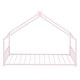 preview thumbnail 6 of 9, 2 Size Pink Metal House Bed with Metal Frame Playhouse Design for Kids
