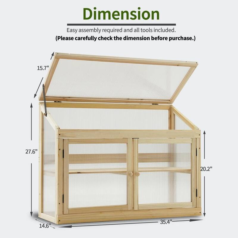 MCombo 2-Tier Cold Frame Greenhouse, Solid Wood 0160