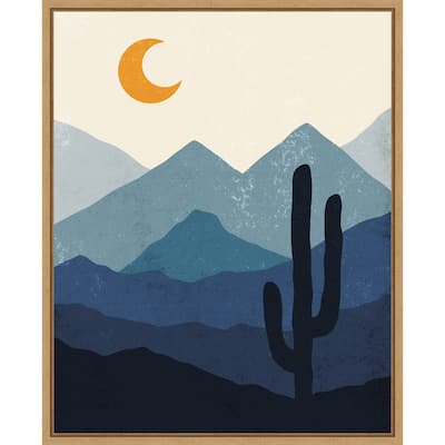 Desert Life Night by XYZ Studio Framed Canvas Wall Art Print - Sylvie Natural