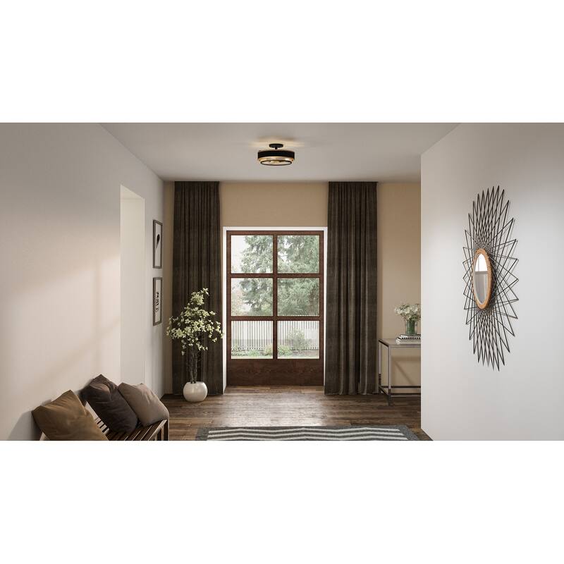 Quoizel Semi-Flush Mount 3-Light Semi-Flush Mount in Earth Black