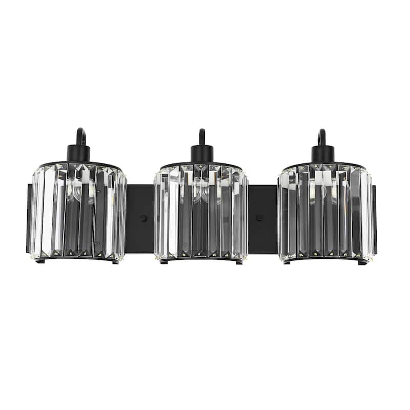 3-Light Modern Luxury Metal & Crystal Vanity Wall Light for Bathroom