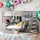 preview thumbnail 14 of 22, Elegant Twin over Full Bunk Bed with Desk, Drawers and Shelves