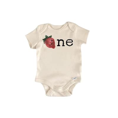 Strawberry First Birthday Fruit - Baby Boy Girl Clothes Infant Bodysuit Funny Cute