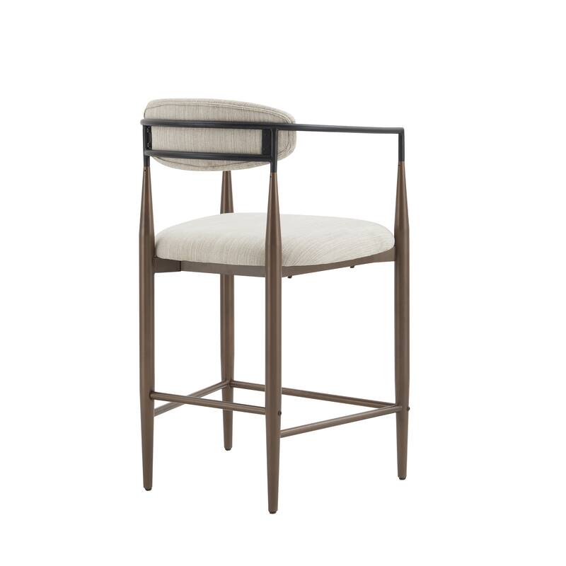 Christopher Knight Home Elmore Fabric and Iron 25-Inch Tall Counter Stools (Set of 2)