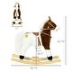 preview thumbnail 28 of 38, Toddler Rocking Horse with Authentic Sounds, Plush Velvet Fabric, Saddle, and Stirrup for Kids 3-8 Years