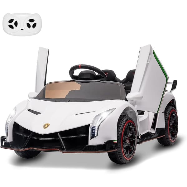 slide 2 of 30, 12V Kids Ride On Car, with Remote Control, 3 Speeds White