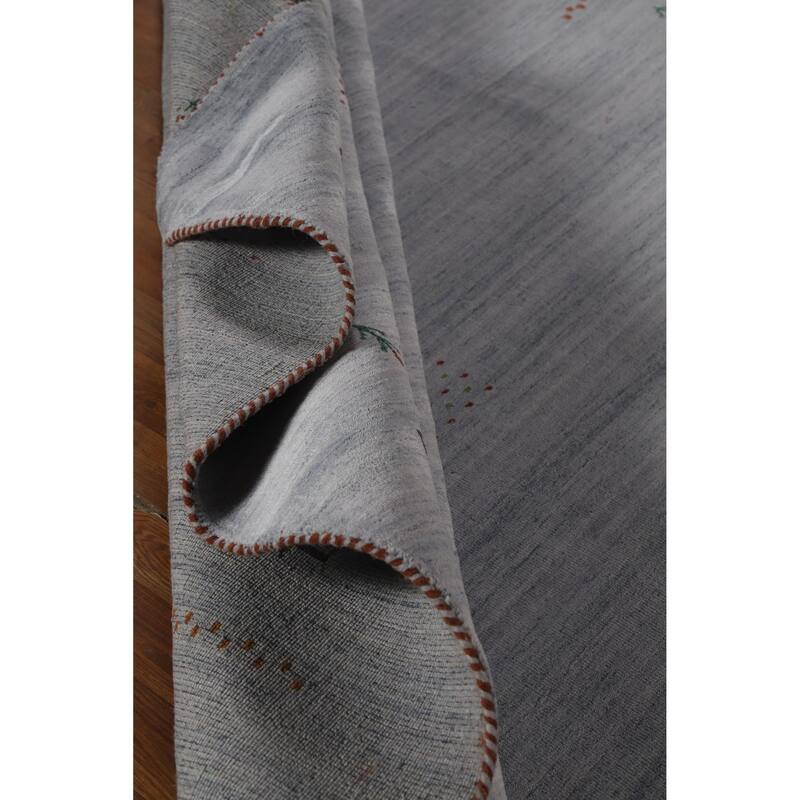 Hand Knotted Oriental 100% Wool Carpet Tribal Animal Pictorial Greys & Charcoal Gabbeh Area Rug - 9' 9'' X 8' 2''