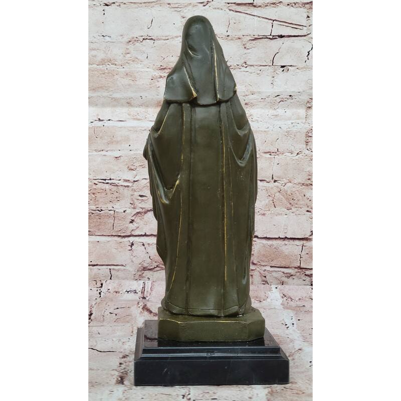 Immaculate Heart Of Mary Bronze Sculpture - Religious Christian Virgin Mary Art
