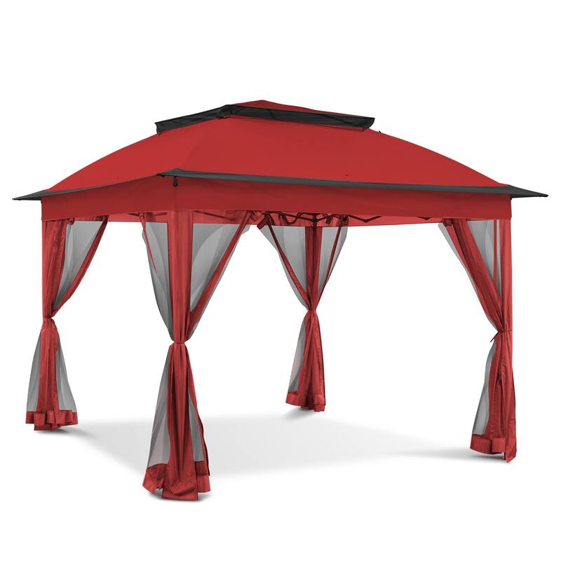 Cozywor 11 ft. x 11 ft. Steel Pop-Up Gazebo with Mosquito Netting
