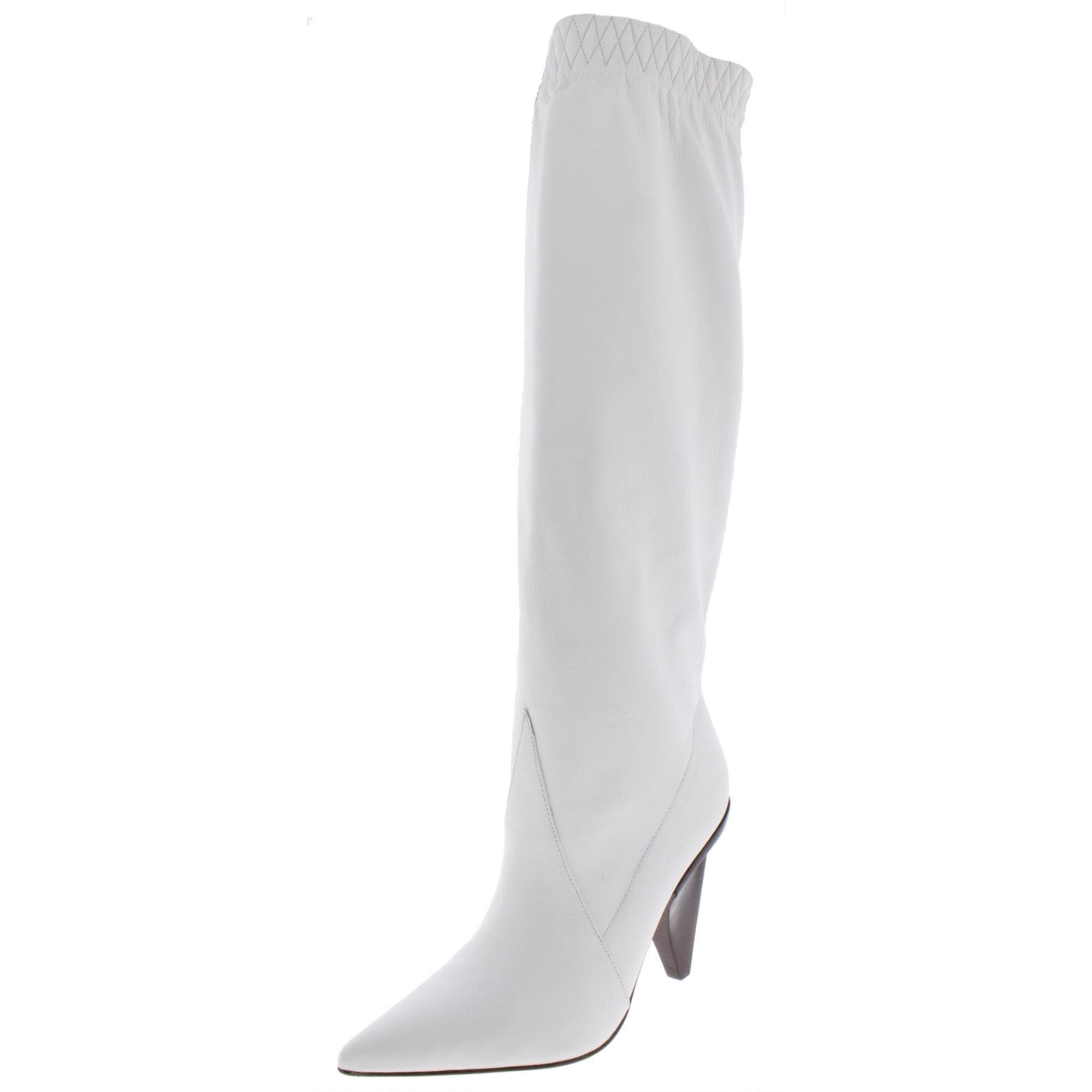 ladies black leather knee high boots size 8