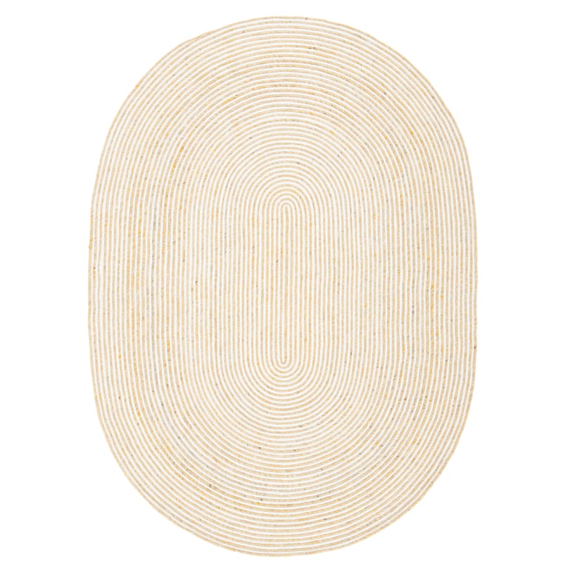 SAFAVIEH, Handmade Braided Bahrie Wool Rug - 4' x 6' Oval - Gold/Ivory