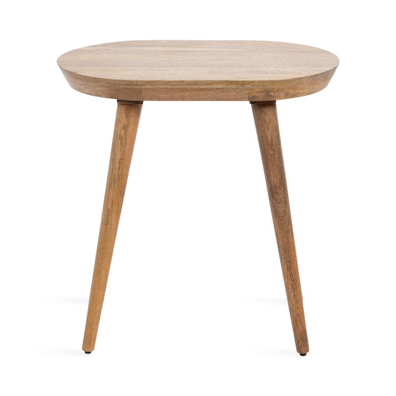 Kate and Laurel Conan Oval Wood Side Table - 22x14x22