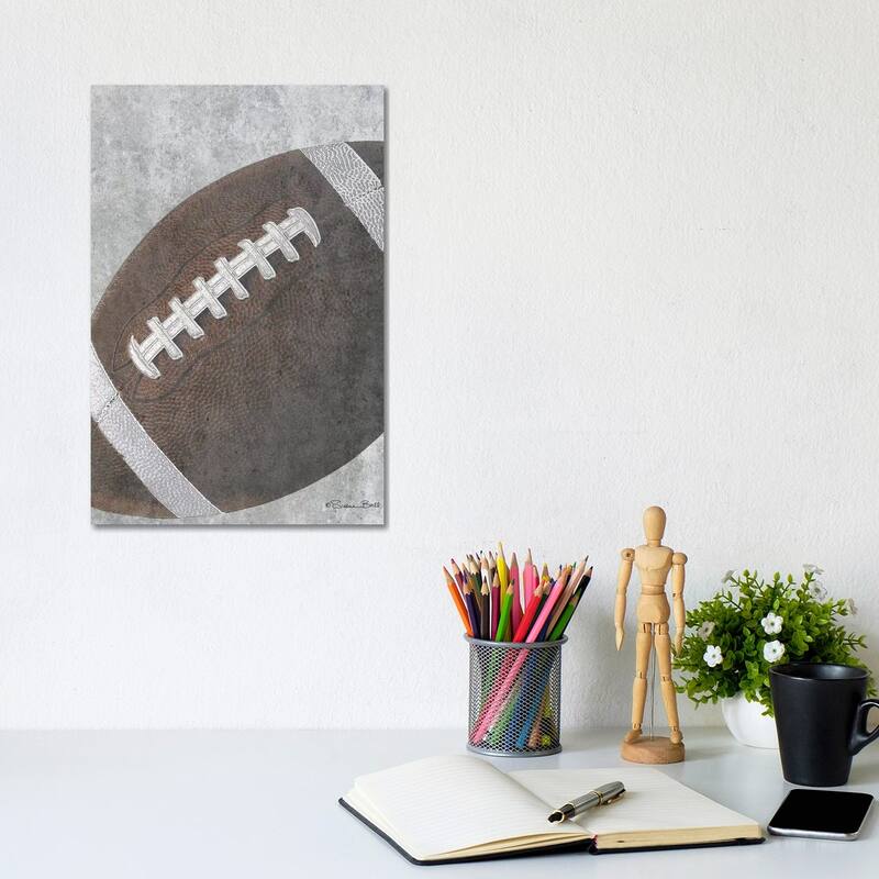 iCanvas "Sports Ball - Football" by Susan Ball Canvas Print - 12x8x0.75