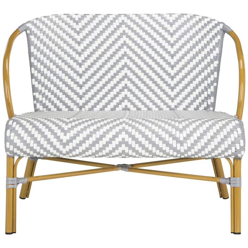 SAFAVIEH Skyla Herringbone Rattan Settee - 38.5" W x 24.5" D x 33.5" H - 39Wx25Dx34H