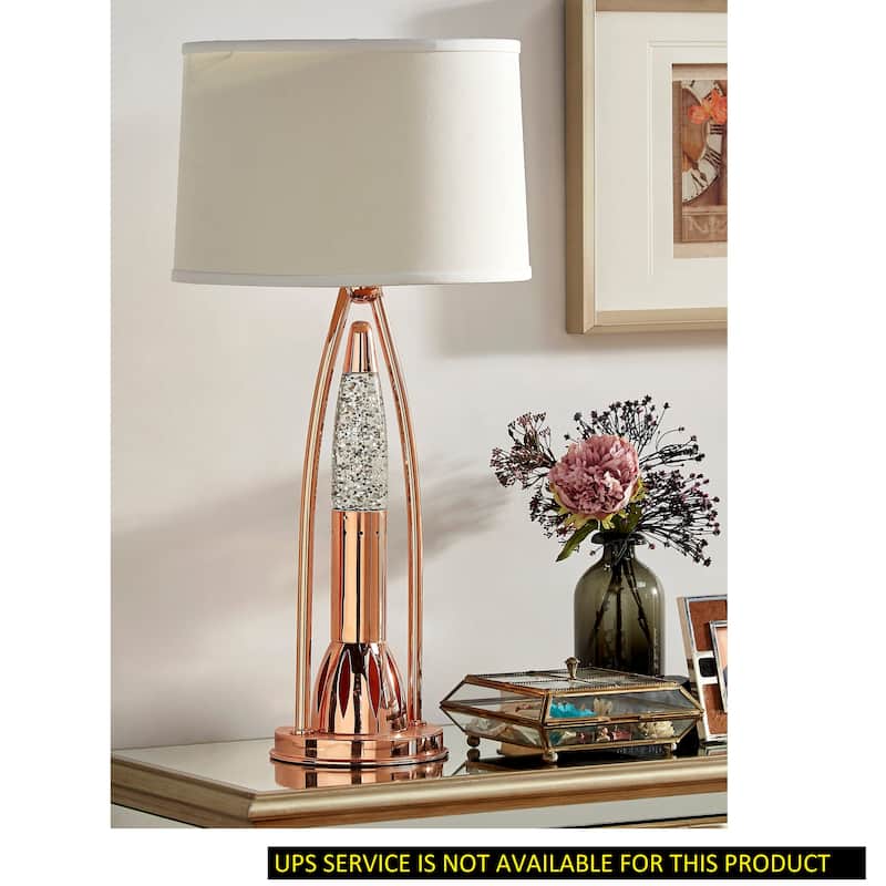 Beautiful Water Dancing Table Lamp, 1pc Modern Design Home Decor Copper Finish Luxurious Sparkling Decorative Night lamp