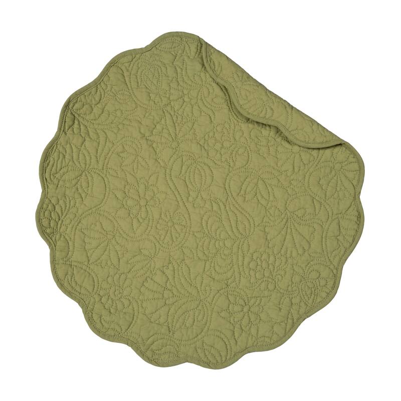Christiana Sweet Pea Round Quilted Placemat Set6