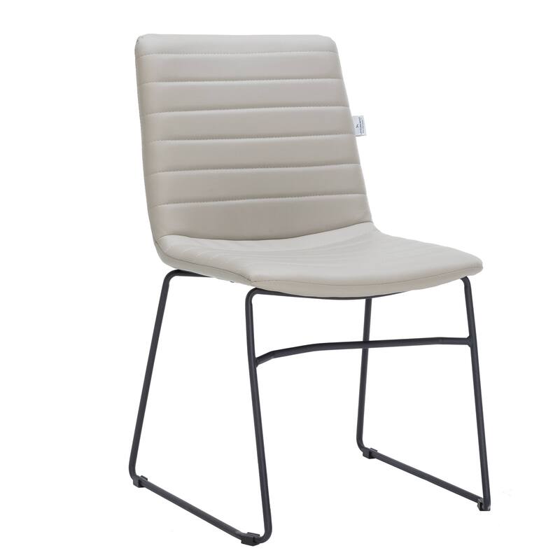 Zylar Modern Leather Guest Chair with Lumbar Support, Stainless Steel Base, High-Density Foam, Floor Protectors, 300 lb Capacity - Tan