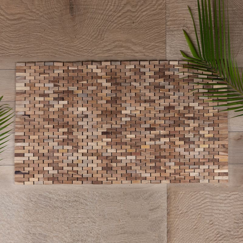 Novica Handmade The Roadside Teak Wood Mat