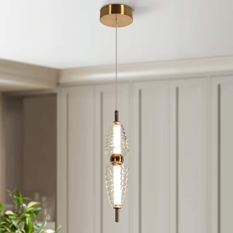 Modern Gold LED 1-Light Pendant Light for Kitchen Island Dining Room