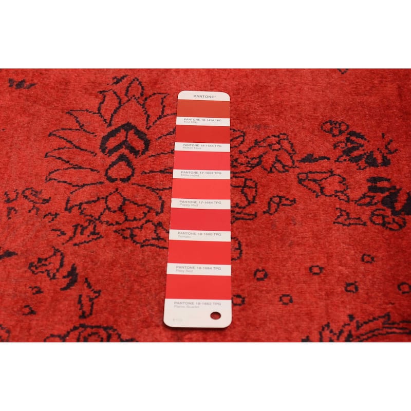 ECARPETGALLERY Hand-knotted Vibrance Light Red Wool Rug - 6'1 x 8'10