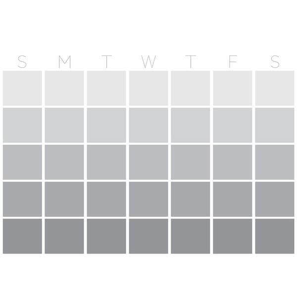 Brewster WPE2799 WallPops Mondrian 17-1/2" x 24" Dry Erase Vinyl Monthly Wall Calendar - Gray
