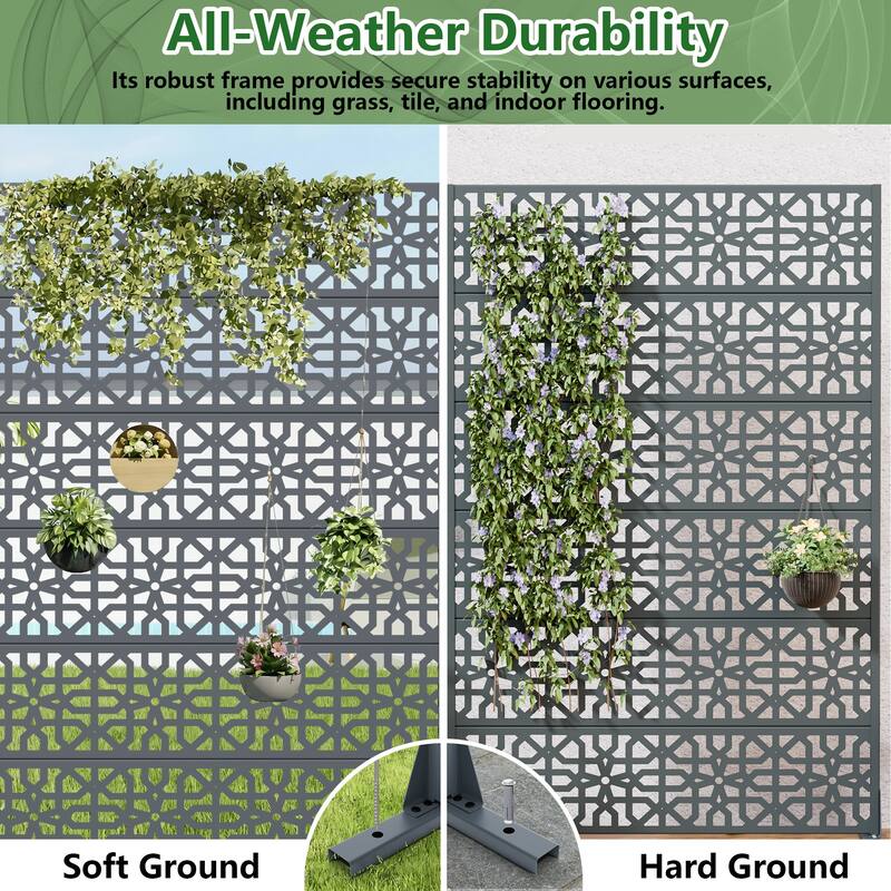 Dovelina 72'' x 47'' Privacy Metal Screen Fence Panel