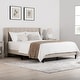 preview thumbnail 7 of 70, Spruce & Spring Eleanor Upholstered Platform Bed Frame with Vertical Stripe Headboard