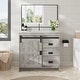 preview thumbnail 22 of 29, EROMMY Farmhouse Bathroom Vanity with Ceramic Top and Sliding Barn Door Sink Cabinet, Rustic Single Sink Vanity 36"