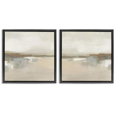 Stupell Earthy Landscape Impressions Framed Floater Canvas Wall Art Design By June Erica Vess (Set of 2)