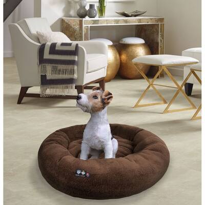 Bessie and Barnie Ultra Plush Deluxe Comfort Pet Dog & Cat Brown Snuggle Bed- Machine Washable, Made in the USA