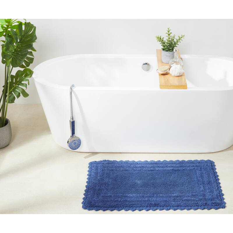 Better Trends Bath Rugs Set 100% Cotton Soft & Water Absorbent Tufted Bathroom Rug for Shower, Sink Bath Mats Lilly Crochet