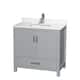 Option Gray / White Quartz Top / Brushed Chrome Hardware
