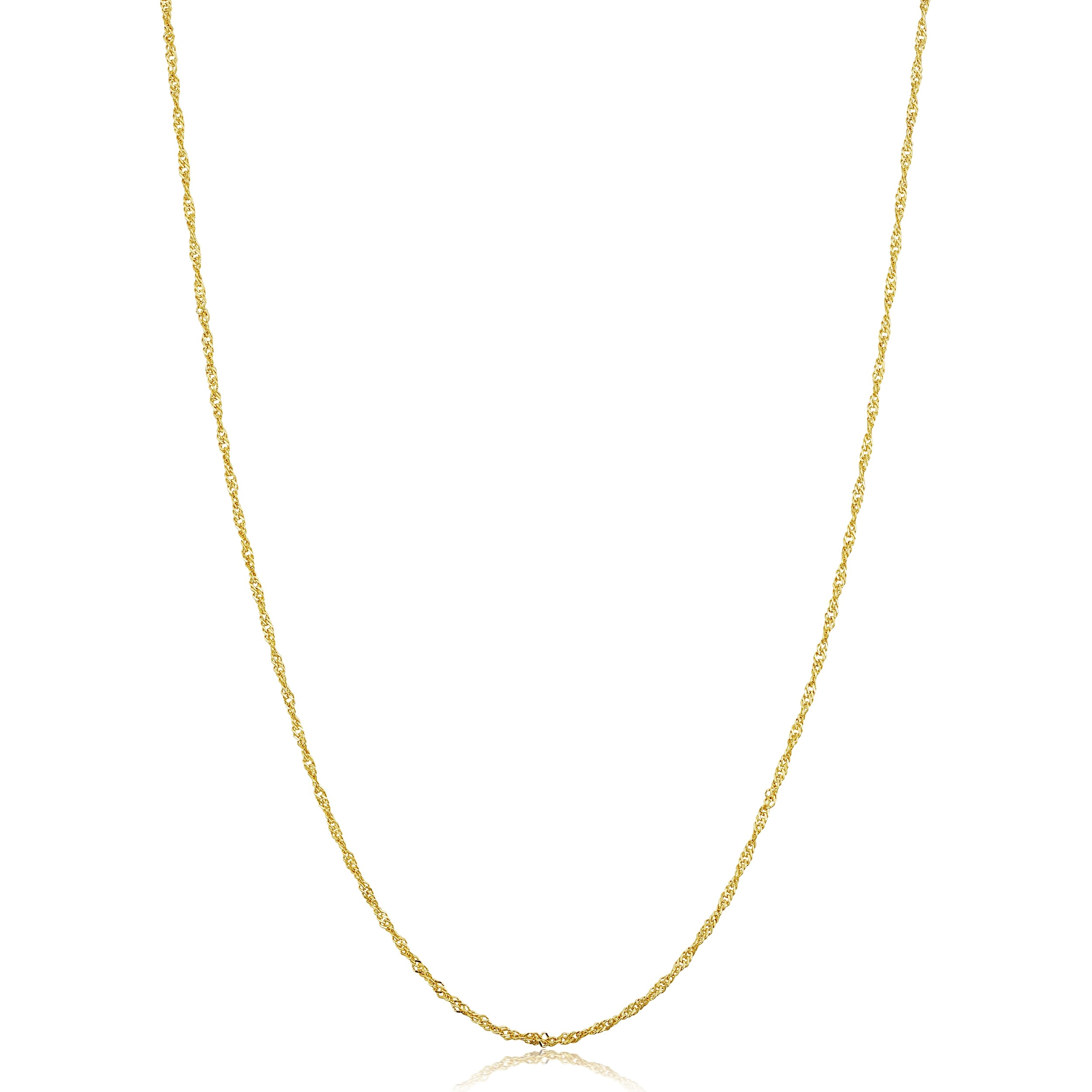 Au Naturale 14k Yellow Gold Filled 1 mm Singapore Chain Pendant Necklace For Women (14 - 30 inches)