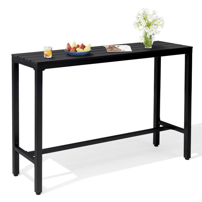 Crestlive Products Patio Outdoor Bar Table Rectangle Pub Table
