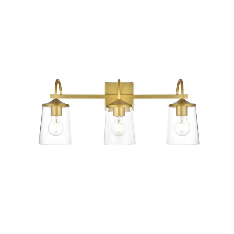 Avant 1 Light Black and Clear Bath Sconce - Brass - 24
