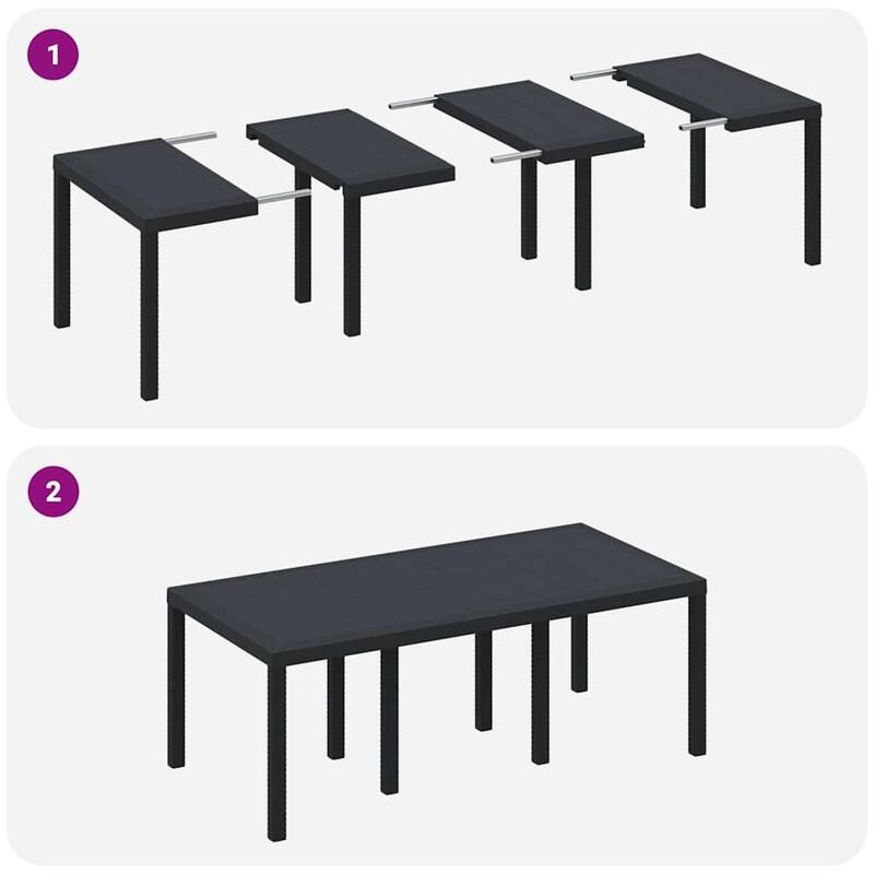vidaXL Garden Table Anthracite/Brown poly rattan