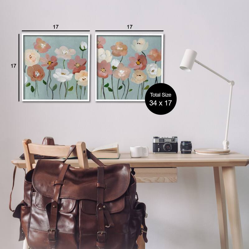 Stupell Budding Boho Blooms Framed Giclee Art Design By Charity Henderson (Set of 2)