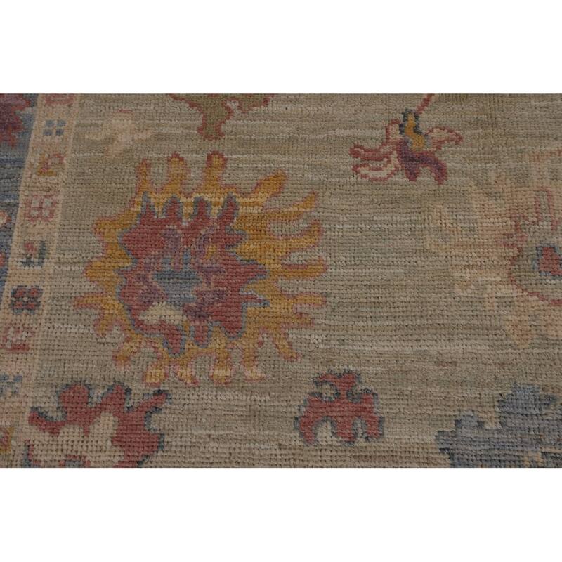 Transitional Oushak Turkish Area Rug Hand-Knotted Wool Carpet - 5'0"x 7'11"