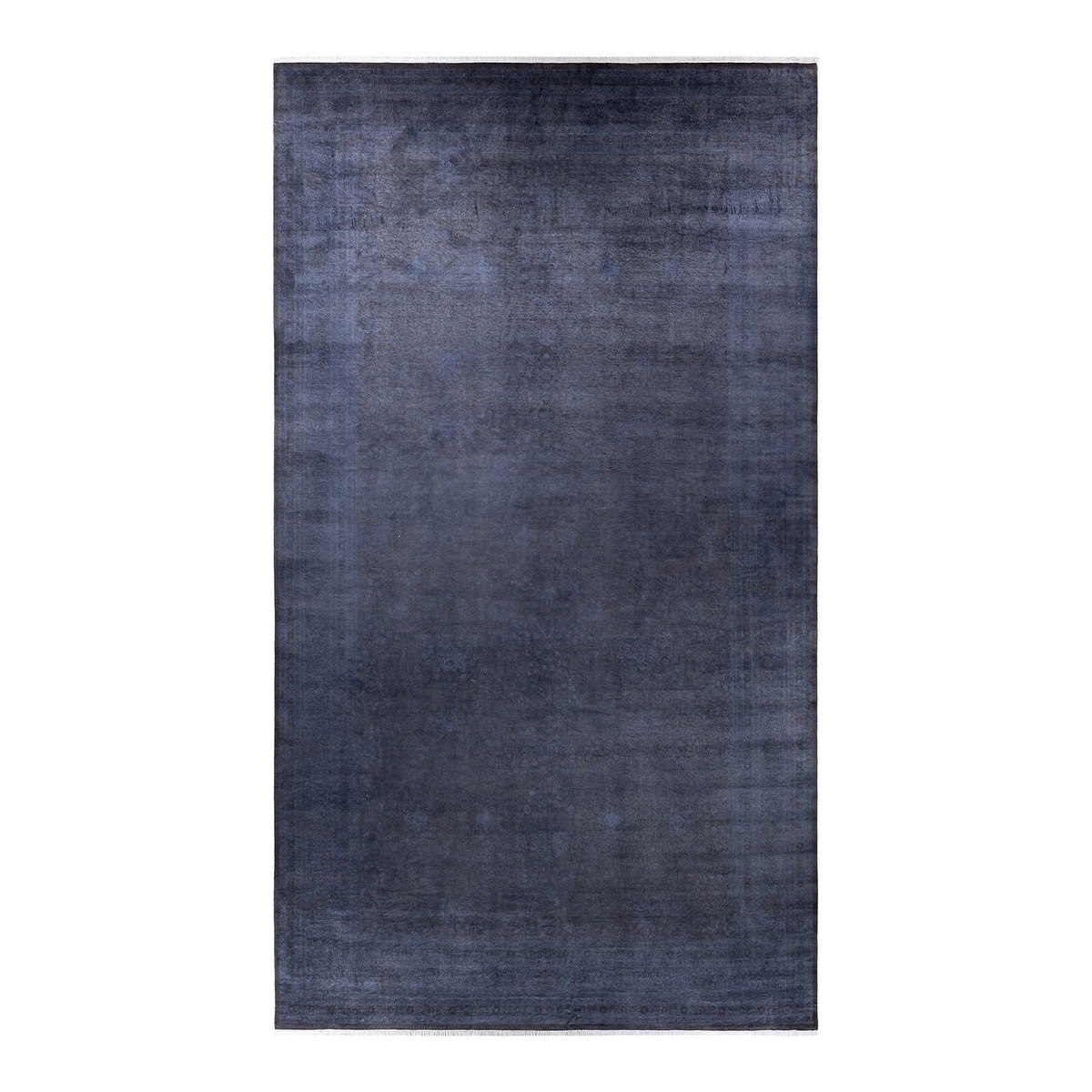 Overton Hand Knotted Wool Vintage Inspired Modern Contemporary Overdyed Gray Area Rug - 9' 2" x 16' 4"