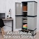 preview thumbnail 9 of 13, Sunnydaze 3-Shelf Plastic Lockable Storage Cabinet - 57.5"