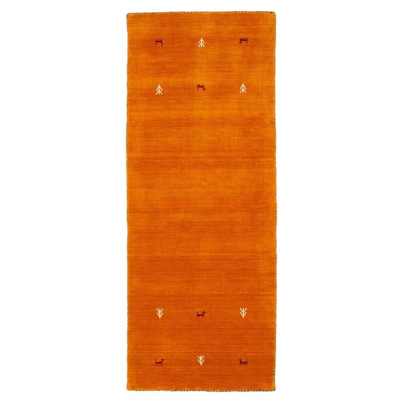Kashkuli Gabbeh Burnt Orange Rug 2'7" x 6'7" - 2'7 x 6'7 - Burnt Orange - 2'7 x 6'7