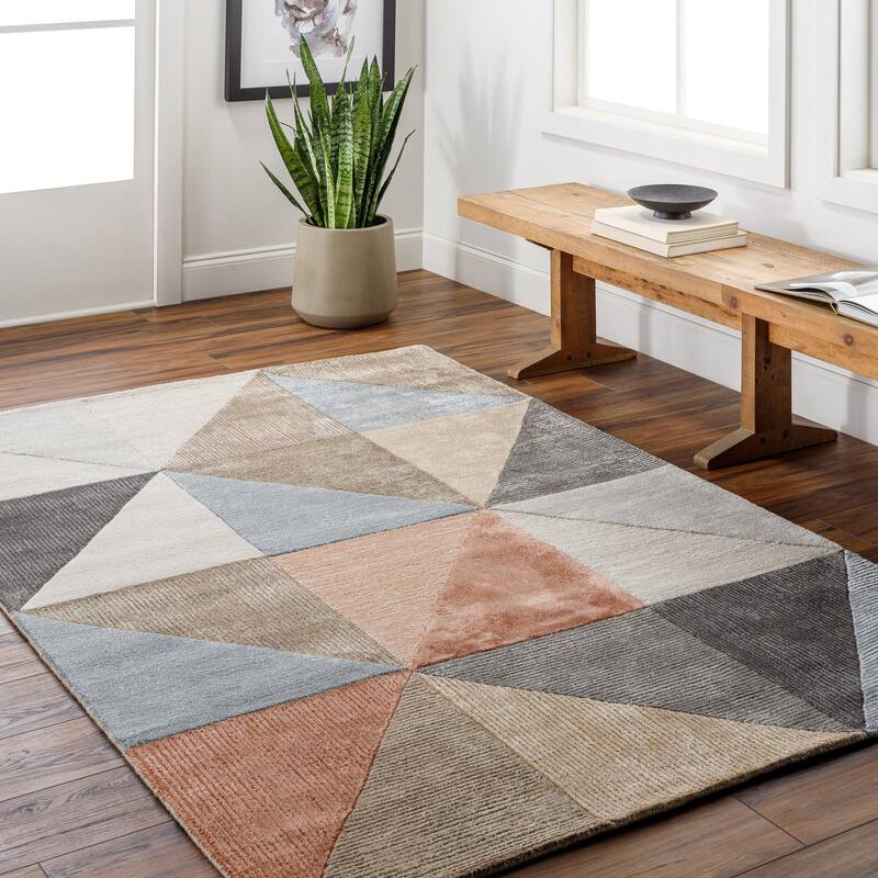 Amber Modern Patchwork Area Rug