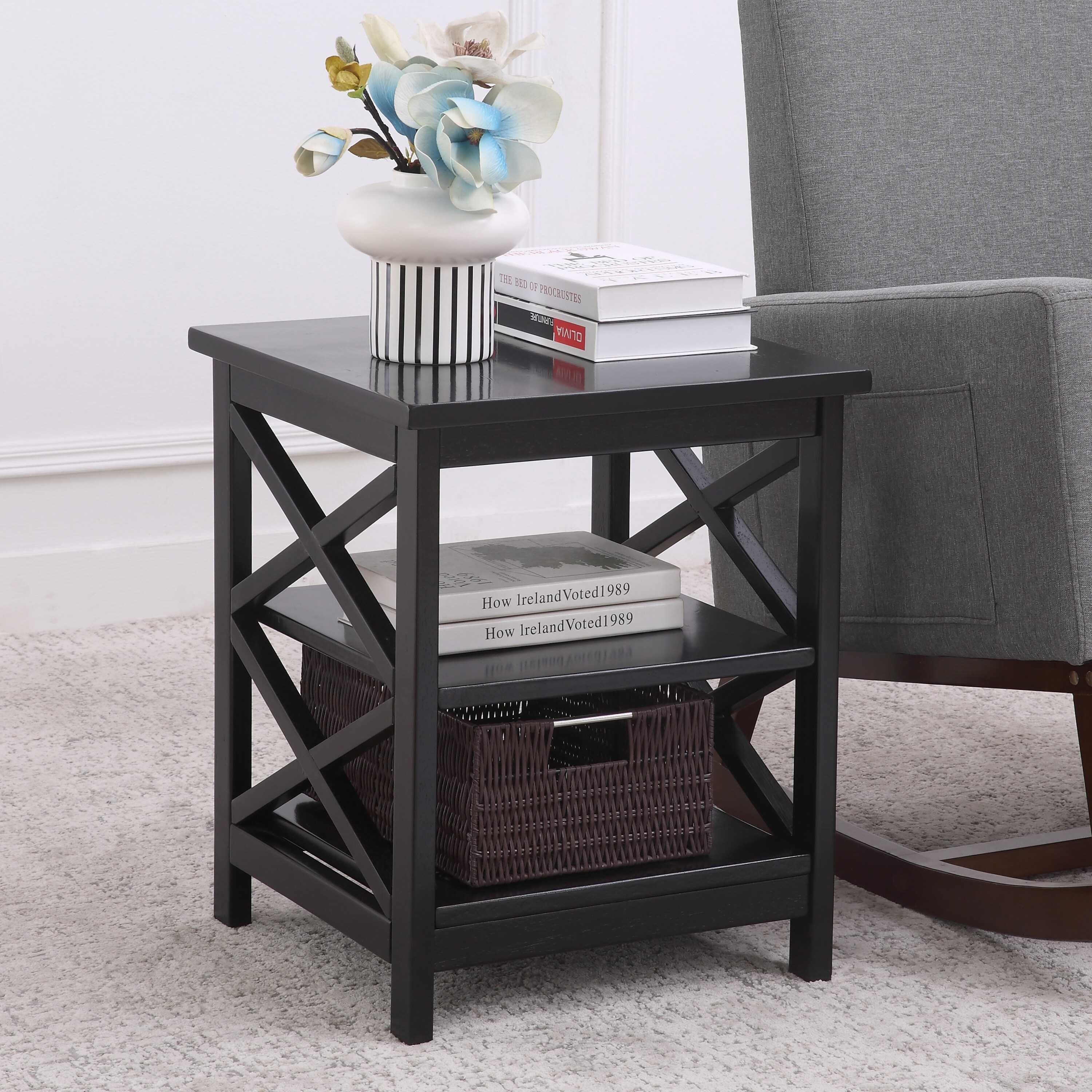 Preston 'X' Frame Side Table - Bed Bath & Beyond - 34551955