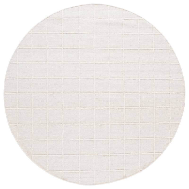 SAFAVIEH Handmade Natura Lyka Transitional Wool Rug - 6' Round - Ivory
